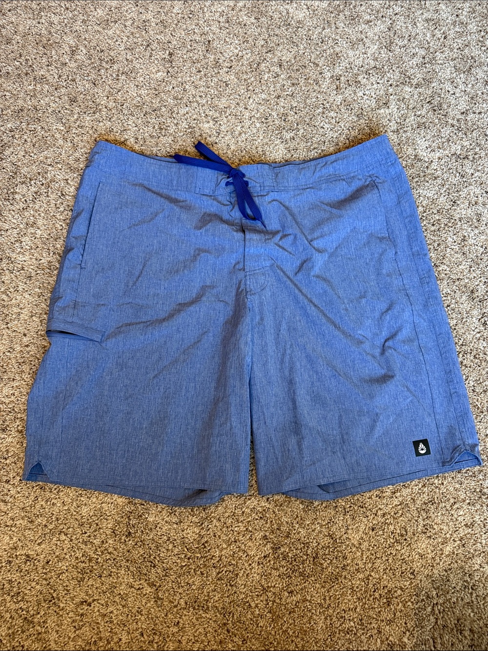 Men's Blue Swim Hybrid Shorts with Drawstring Waist
